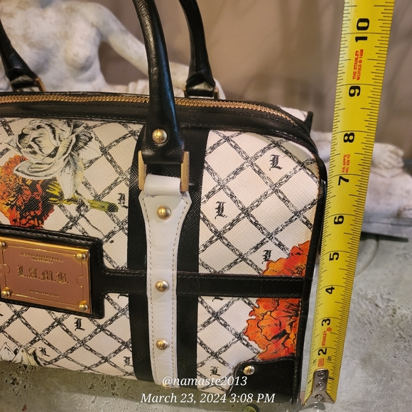 L.A.M.B. by Gwen Stefani Marigold Satchel Leather Luxury Designer Handbag #743 - Picture 10 of 13